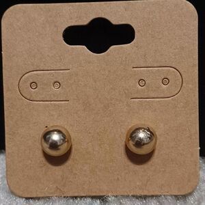 Golden Spheres Gold-Toned Stud Fashion Earrings